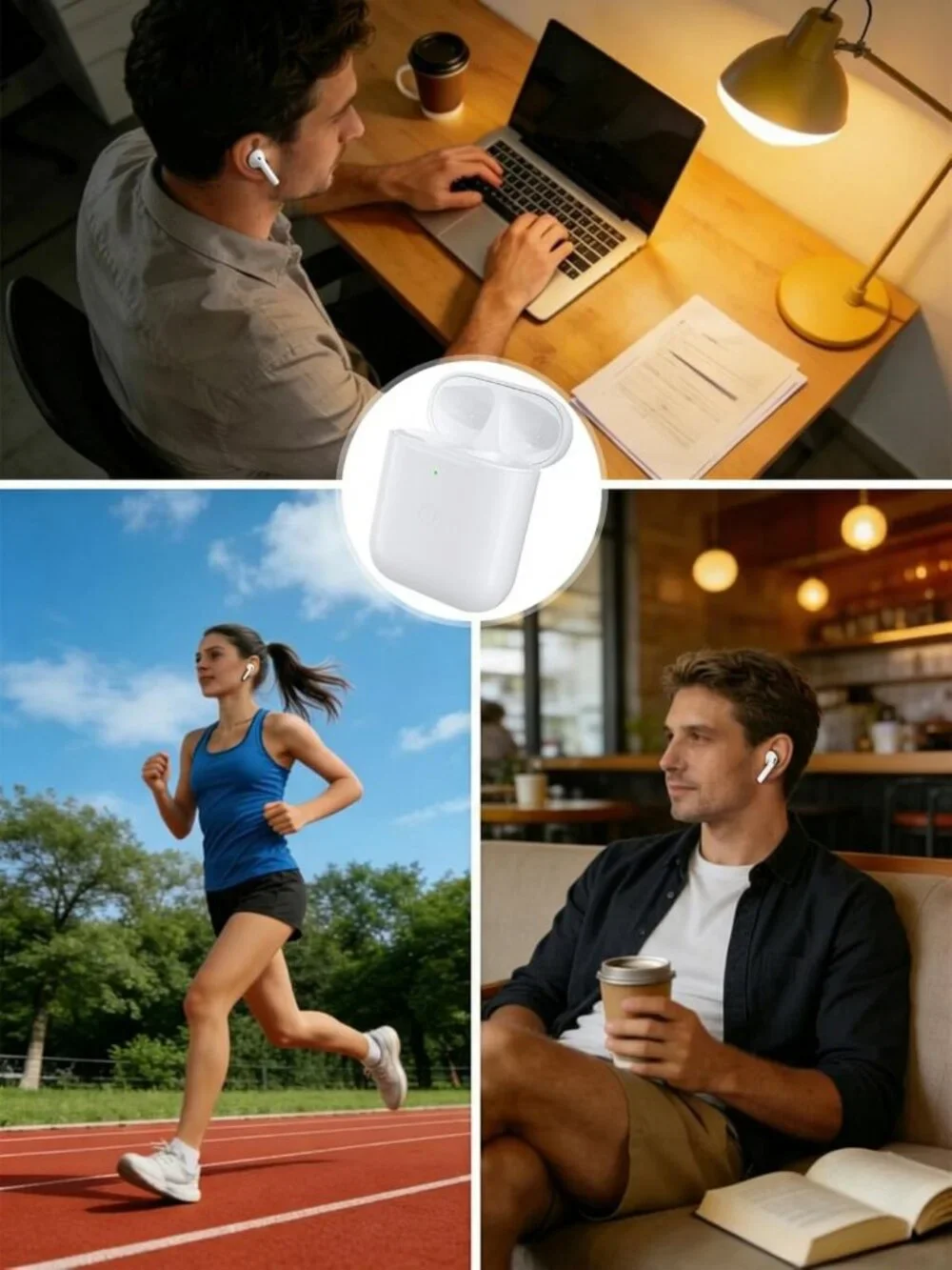 Wireless Charging Case for AirPods 1st/2nd Gen, Bluetooth Sync, No Earbuds